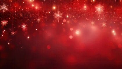 festive red snowflake cascade glowing holiday backdrop banner copy space winter design