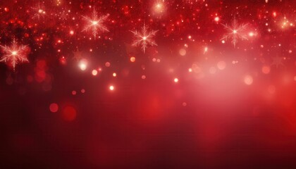 festive red snowflake cascade glowing holiday backdrop banner copy space winter design