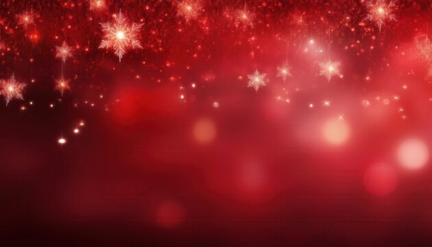 festive red snowflake cascade glowing holiday backdrop banner copy space winter design