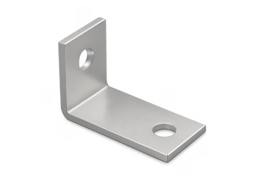 Stainless steel l-bracket showing hardware fitting tool
