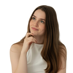 Naklejka premium Young asian beauty woman, korean makeup style. Generative Ai 