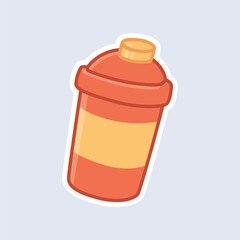 Sports Shaker Bottle Icon in Flat Style Representing Gym Hydration and Post-Workout Recovery