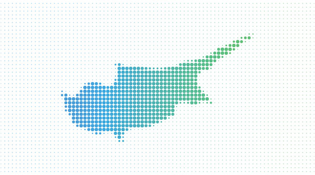 Cyprus dotted map in modern halftone style