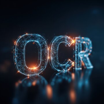 OCR Technology Acronym Banner - Conceptual Background of Optical Character Recognition