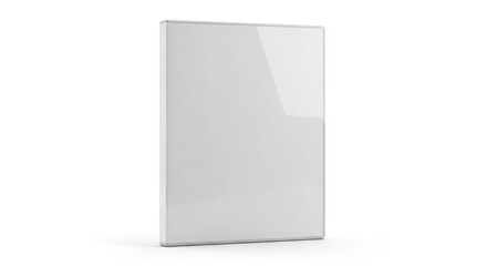 Blank white D V D case with silver trim on white background DVD case empty