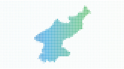 Fototapeta premium North Korea dotted map in modern halftone style