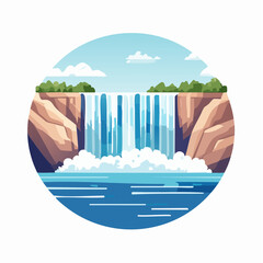 Chutes du Niagara stylisées isolées symbole Canada