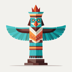 Totem canadien stylisé isolé symbole culturel