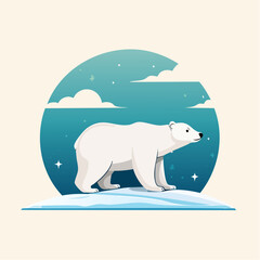 Ours polaire stylisé isolé symbole nord canadien