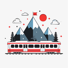 Train de montagne stylisé isolé symbole Canada