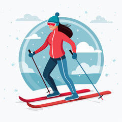 Skieur stylisé isolé symbole sports d’hiver Canada