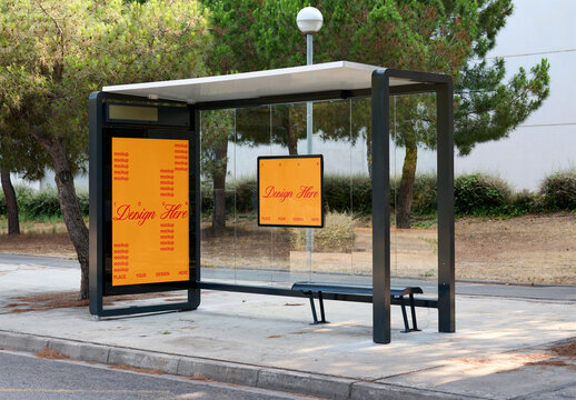 Modern Urban Bus shelter Stop 