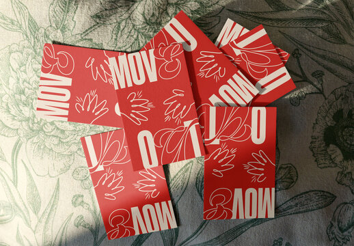 Business cards Mockup in different textures