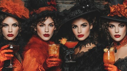 Eclectic ensemble: friends don creative costumes for a night of