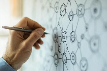Futuristic dashboard interface with glowing blue data visualizations and analytics graphics, generative ai