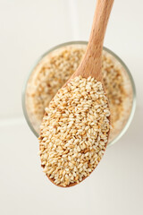 Roasted Sesame on Wooden Spoon