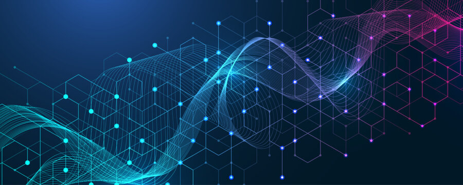 Abstract digital blockchain cube blocks concept. 3D big data cubes quantum computer technology idea. Artificial intelligence data core cubes design element