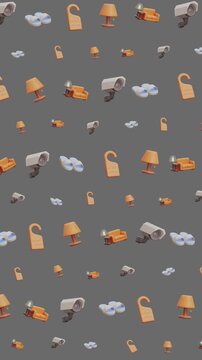 Hotel seamless pattern room security comfort suitable for hospitality branding, travel industry marketing, and security awareness campaigns