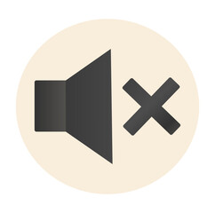 Muted Speaker Icon — Minimalist Flat Design with X Symbol