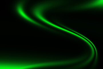 Green swish light on dark sky banner