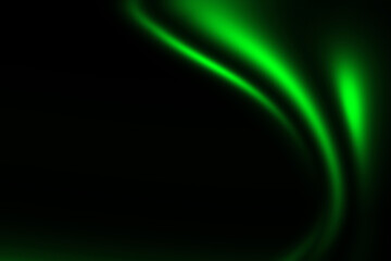 Green arura lights on dark sky background