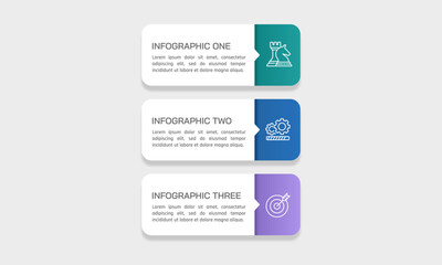 Business Infographic Template with 3 Options for Presentation Slide. Banner, Plan and Strategy. Vector illustration.