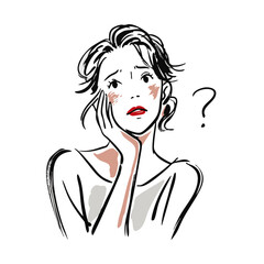 Beauty Line illustration of Emotional Woman Series –  Wonder