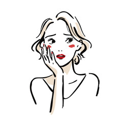Beauty Line illustration of Emotional Woman Series –  Wonder