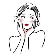 Beauty Line illustration of Emotional Woman Series –  Wonder