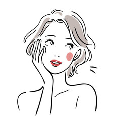 Beauty Line illustration of Emotional Woman Series –  Pleasure
