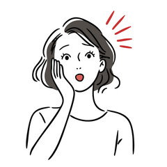 Beauty Line illustration of Emotional Woman Series –  Surprise