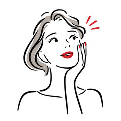 Beauty Line illustration of Emotional Woman Series –  Pleasure