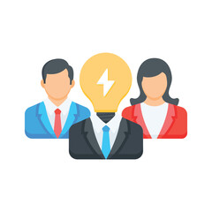 Business team with light bulb idea symbolizing creativity and innovation,