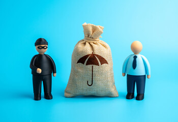 Insurance scammers. Insurance fraud, denial of compensation. Fraudulent insurance claims and...