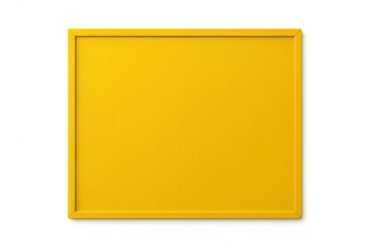 Yellow frame on a transparent background for design, advertising, message, or empty content template
