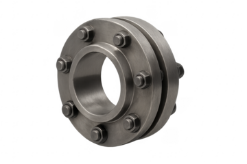 Steel industrial flange fitting with bolts and nuts
