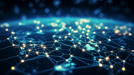 Obraz premium Eu network mapping western europe s connectivity, data transfer, cyber tech, and business exchange