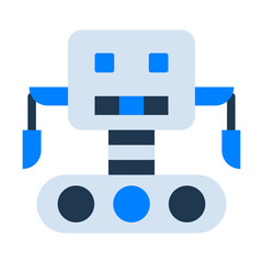 Fototapeta premium Robot Flat Icon — Futuristic AI and Technology Vector Illustration