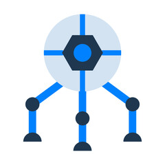 Robot Flat Icon — Futuristic AI and Technology Vector Illustration