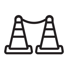 traffic cone line icon