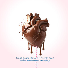World Diabetes Day. Blood sugar awareness concept and advertisement design.