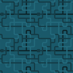 Obraz premium Seamless utility infrastructure pattern - connecting pipes geometric maze design. Water piping background.