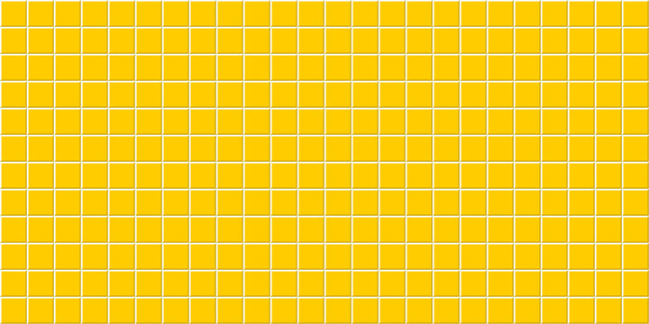 Tiles background. Vector tiles texture. Square tiled wall. Yellow tiles seamless vector pattern.