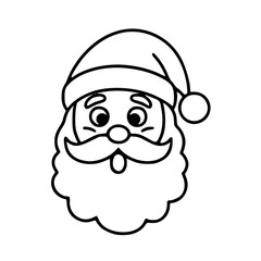 Santa Claus face Christmas doodle illustration