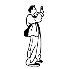 Man taking a photo with his cell phone vector