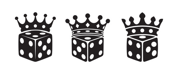 Dice with Crowns Gambling Casino Game Luck Concept Illustration Art