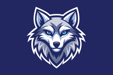 Fototapeta premium wolf head logo vector in white background