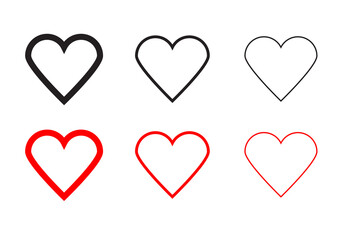 Heart vector icons. Set of love
symbols isolated  Outline Vector Icons