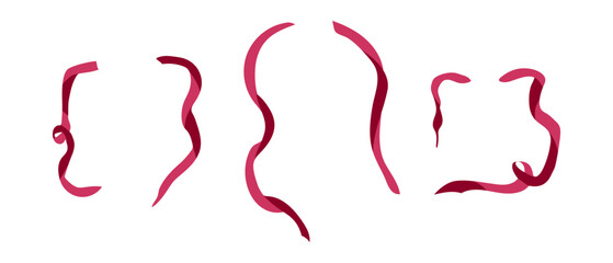 Whimsical ribbon frame. Coquette pink border for girly vintage Christmas invite design. Pretty decorative holiday doodle aesthetic party graphic. French bowknot feminine ballet template illustration. © Mariia