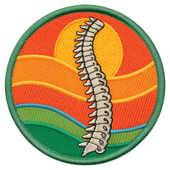 Vibrant spine illustration evokes wellness and healthy living, ideal for chiropractic branding, spinal health awareness, and promoting back pain relief